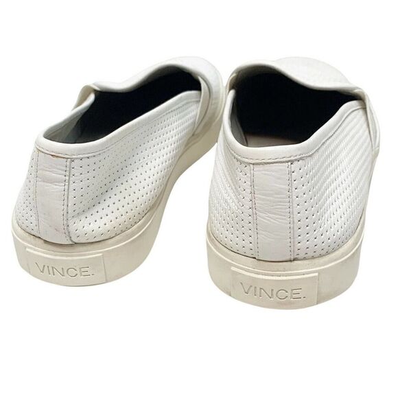 Vince Blair Perforated Leather Slip-On White Sneakers Size 9 EUC - Picture 6 of 9